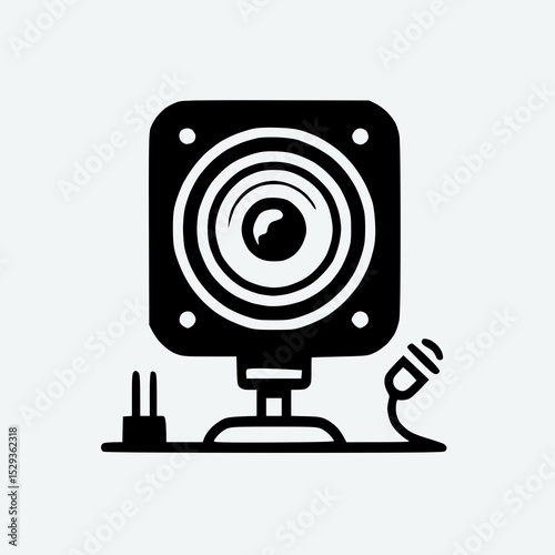 Webcam or Security Camera Icon with Stand