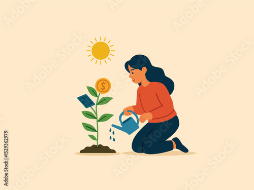 Sustainable Financial Growth and Investment Concept

.
