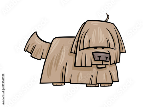 Adorable Fluffy Dog with Shaggy Hair Covering Its Eyes