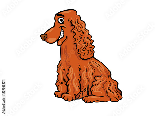 Happy Orange Dog with Curly Hair is Ready to Play
