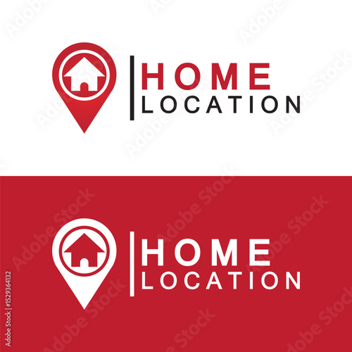 Home Location map pin logo design vector template. concept house combined with pin maps.