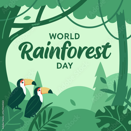 World Rainforest Day Vector Illustration Design