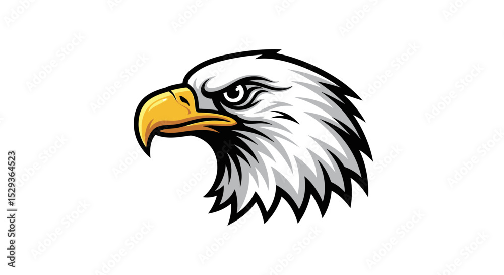 Majestic Bald Eagle Head Profile, Vector Illustration Majestic Bald Eagle Head Profile, Vector Illustration