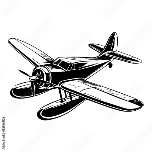sea plane isolated on white