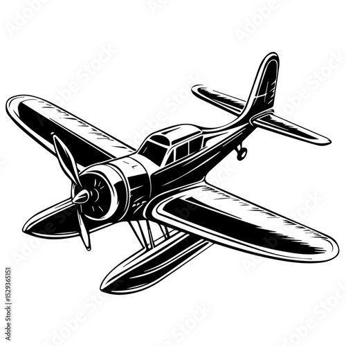 sea plane isolated on white