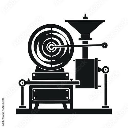 Metal Spinning Machine Outline Vector