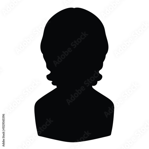 Silhouettes of a man and woman showing head and body profiles in black vector style