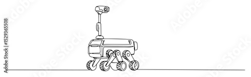 autonomous robot on wheels with camera sensor outline drawing