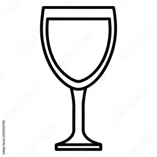 An elegant thin line art icon of a wine glass. Perfect for winery branding, restaurant menus, and event invitations. Its sophisticated and minimalist design adds a touch of class to any project.