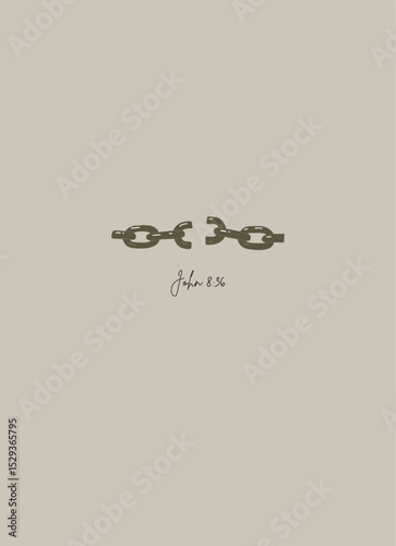 Jesus breaks every chain. Christian Jesus Poster, Religion Hand Drawn Art, Bible Wall decor