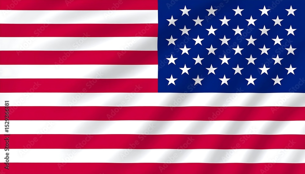 Fototapeta premium Waving US Flag with Patriotic Background.