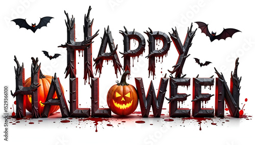 A spooky Halloween-themed image featuring the words 