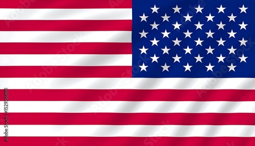 Waving US Flag with Patriotic Background.