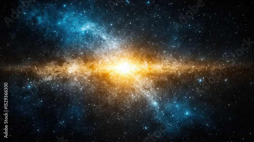 Bright star clusters illuminate vast cosmos, creating stunning celestial scene