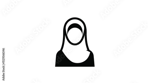 Vector silhouette Elegant Niqab Icon: Minimalist Vector Design