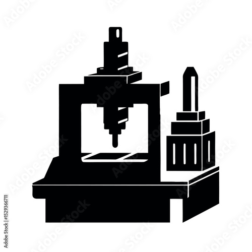 Multi Axis Machining Center Silhouette Vector Design