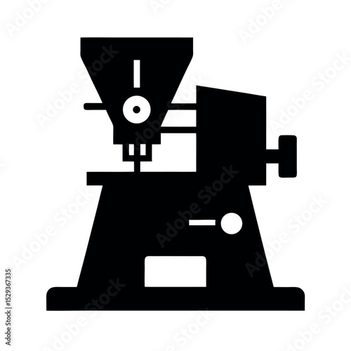 Optical Comparator Machine Black Silhouette Vector Design
