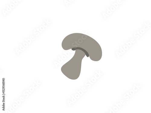 A Simple Graphic Illustration of a Single Mushroom Showing its Cap and Stem
