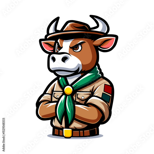 Cow Scout Cartoon Mascot