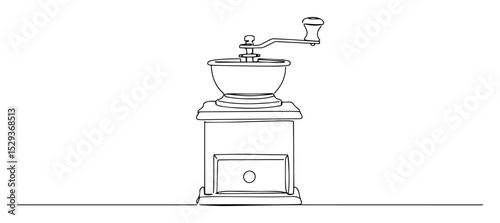 coffee grinder one line drawing
