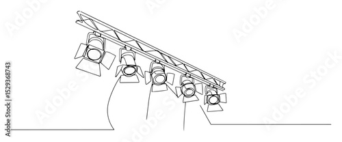 stage lights one line vector icon