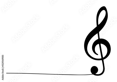 treble clef one line music symbol