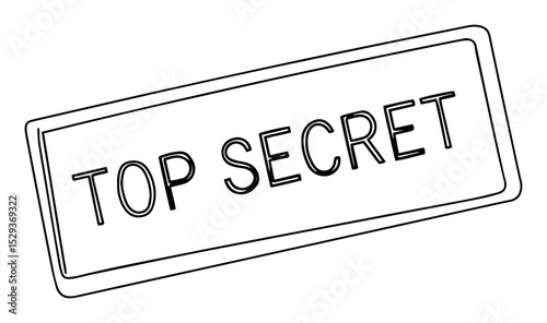 top secret stamp one line illustration