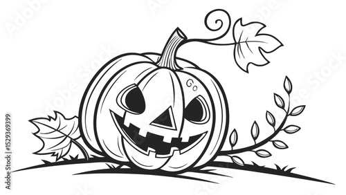 Halloween Pumpkin Silhouette Vector Illustration