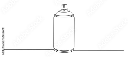 spray paint can one line vector icon