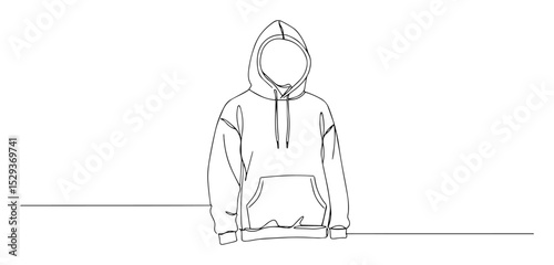 hoodie one line casual fashion icon