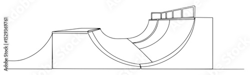 skate ramp one line halfpipe sketch