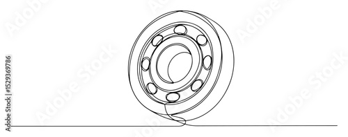 skate bearing one line vector icon