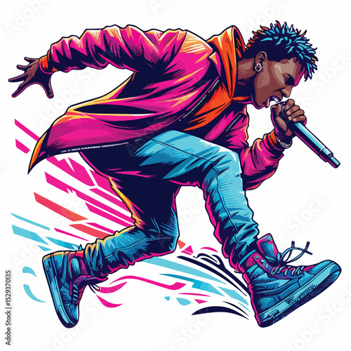 cartoon vector image of a rapper