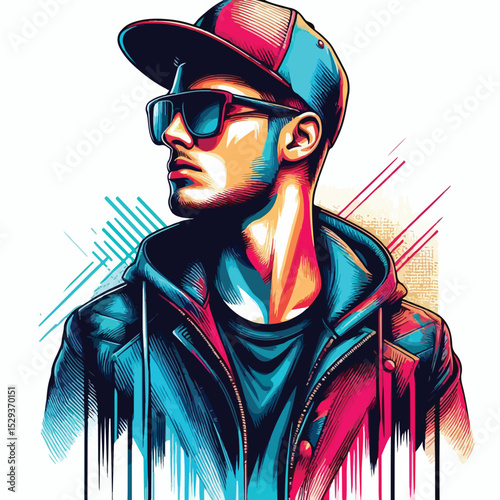 cartoon vector image of a rapper