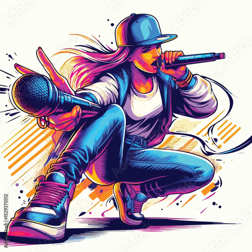 cartoon vector image of a rapper