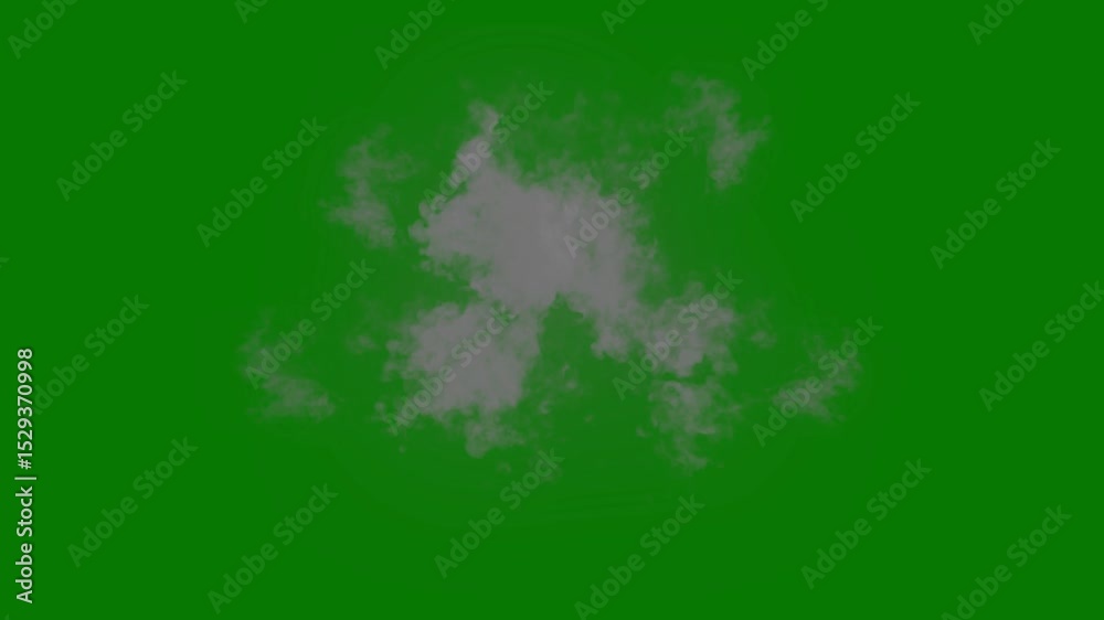 explotion fire blast vfx 3d green background cloud of smoke on screen coming out it fire in the middle dog light green screen animated chromakey background expression figure elements frame