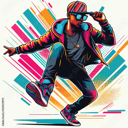cartoon vector image of a rapper