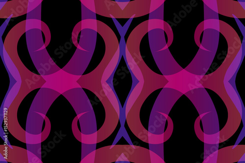 seamless mosaic Beautiful glow colour gradient flower line art pattern wallpaper ornament for commercial ads	