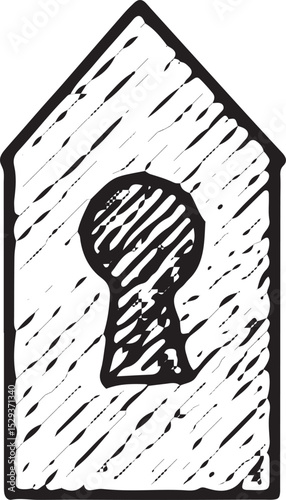 A security lock sketch, indicating crypto wallet protection, ideal for digital security and blockchain designs