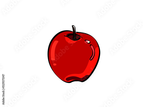 A Delicious Shiny Red Apple Awaiting Delicious Bites