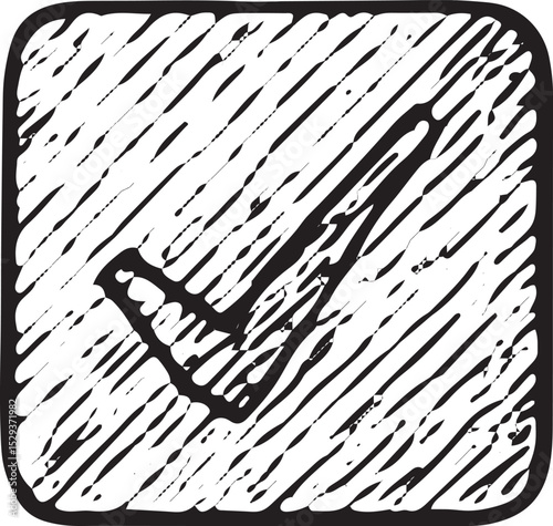 A simple check mark sketch, symbolizing verification or approval in crypto transactions, suitable for financial trust designs