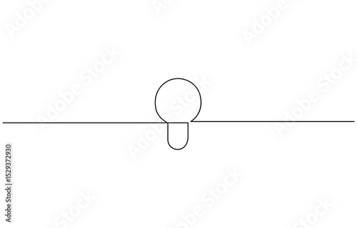 Continuous line drawing of padlock. Closed lock. One line drawing. Single line art, Keyhole continuous line drawing. Vector hand drawn illustration isolated on white.