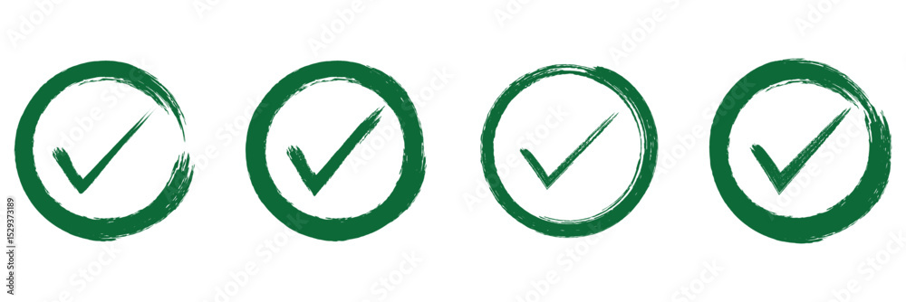 Check mark. Hand painted grunge brush tick symbol design element. check mark/OK , symbols YES  for vote, decision, election choice . Vector illustrator