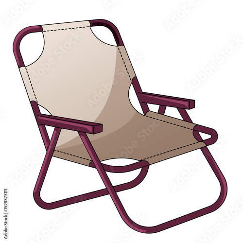 Portable Camping Chair Isolated Pop Art Style Graphic