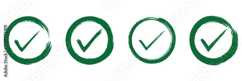 Check mark. Hand painted grunge brush tick symbol design element. check mark/OK , symbols YES  for vote, decision, election choice . Vector illustrator