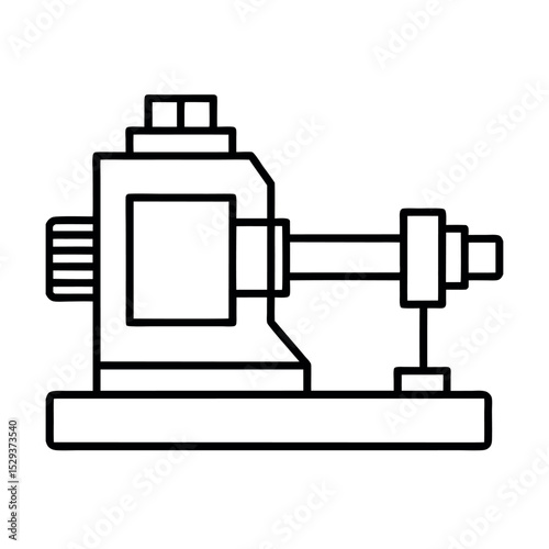 CNC Lathe Machine Line Art Design