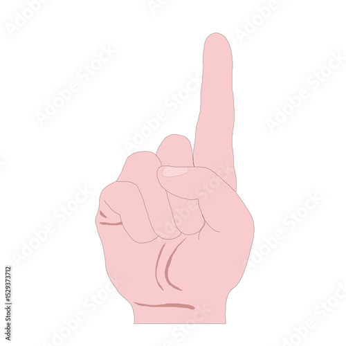 One Finger Pointing Upwards Hand Gesture Sign