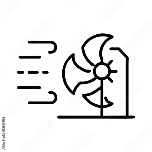 Wind tunnel with rotating fan and flowing air in a scientific setting  