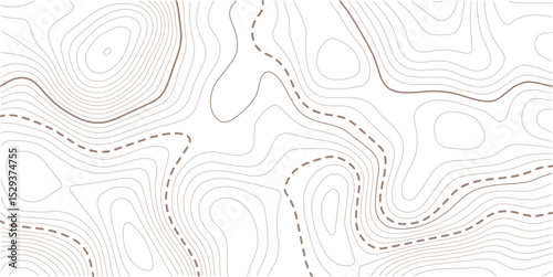 Abstract topo contour map on white background, Topographic map Topographic contour lines map seamless pattern. Geographic mountain relief diagram line wave carve pattern