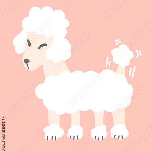 Wallpaper Mural Simple White Poodle Illustration Torontodigital.ca